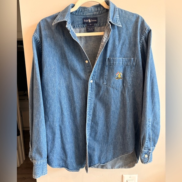 Ralph Lauren Tops - Vintage Ralph Lauren chambray denim button down shirt